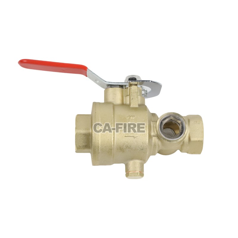 Falf Draen Pres Ar gyfer System Amddiffyn Tân PN16 Falf Draenio Piblinell Tân Threaded